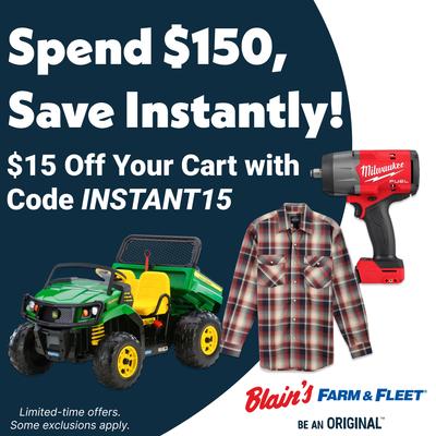 $15 OFF $150+ Orders with Promo Code INSTANT15